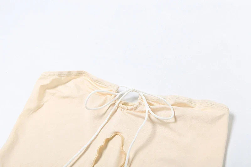 nvxiot - Maternity Irregular Ruffle Edge Strapless Backless Bodycon Dress Breast-wiping Skirt