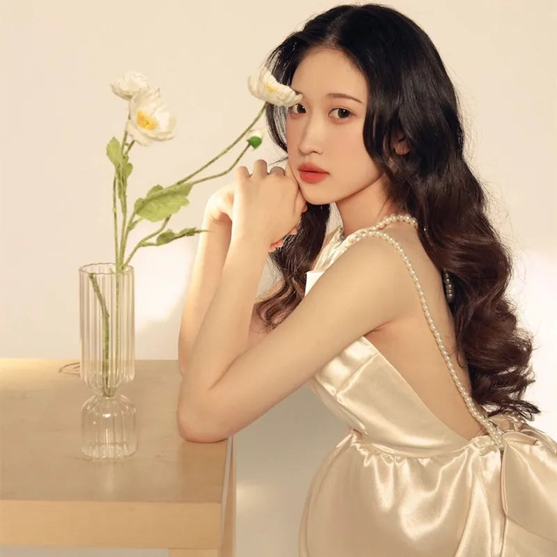 nvxiot - Pregnant Women Photography Dress White Suspender Backless Dress For Maternity Elegant Pregnancy Dress Shoot Studio Clothes New