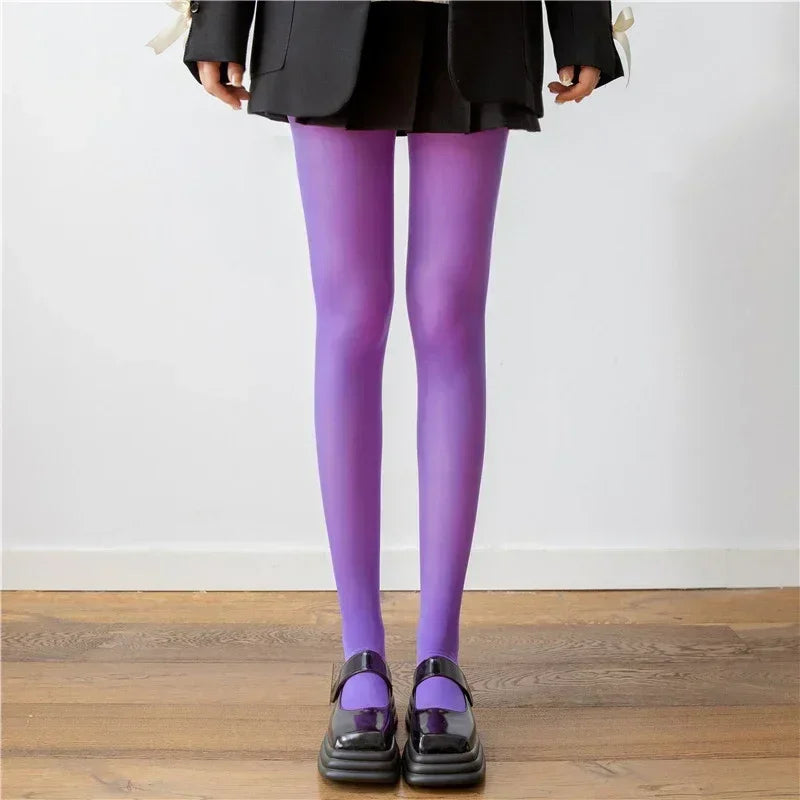 nvxiot - Fall Outfits 2024 Winter Sexy Female Stockings Leggings Skinny Patchwork Casual Solid High Waist Slim Streetwear Women's Pantyhose Lingerie