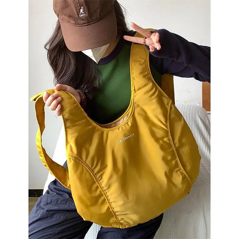 MQTIME - Hot Girls Yellow Backpack Women Retro Large Capacity Y2k Backpacks Female Vintage Fashion Mochila Schoolbag Aesthetic