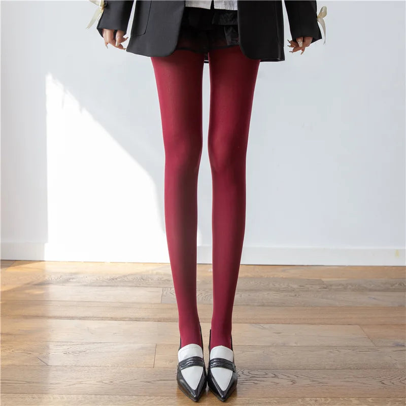 nvxiot - Fall Outfits 2024 New Tights Women Stockings Slim See-Through Lingerie Lace Leggings Winter Women's Pantyhose Red Bodys Sexy Mujer Bottom