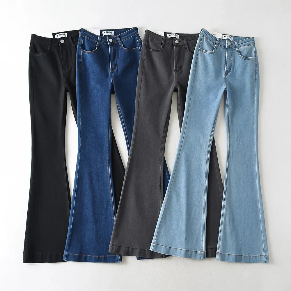 nvxiot Vintage clothes high waist skinny jeans woman korean streetwear women jeans blue flare jeans black pants denim y2k streetwear