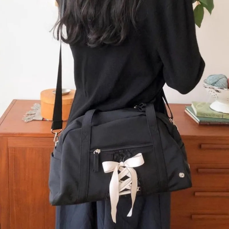 nvxiot - Sweet Cool Pink Shoulder Bags Purse Women Hot Girls Bow Chic Y2k Handbag Female Large Capacity Messenger Bag Aesthetic