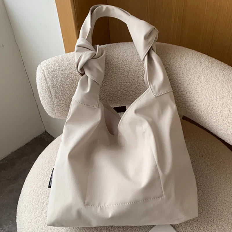 nvxiot Large Capacity Nylon Shoulder Bags Women Tote Casual Style Solid Color Big Handbag Black/White/Green/Blue INS Fashion Female Bag