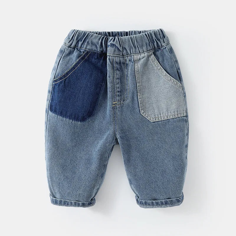 nvxiot - Autumn 1-3Y Baby Girls Jeans Cotton Retro Elastic Waist Toddler Girls Denim Pants Korean Loose Casual Infant Kids Girls Trousers