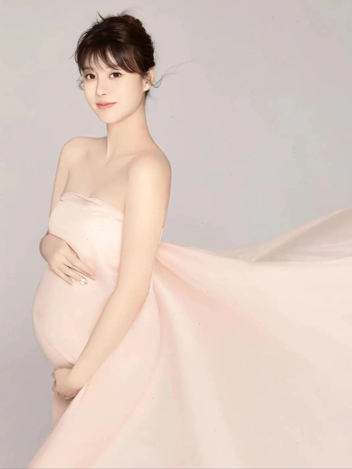 nvxiot - White Maternity Photography Props Maxi Maternity Gown Silk Cloth Maternity Dress Elegant Satin Shooting Photo Pregnant Dress Plu
