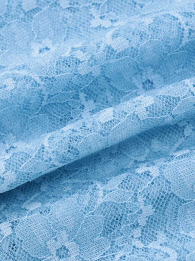 nvxiot - New in Woman Clothing 2 Piece Blue Dresses Set Fashion Sexy Lace Camisoles Top and Mini Wrap Skirts Beach Vacation Matching Sets