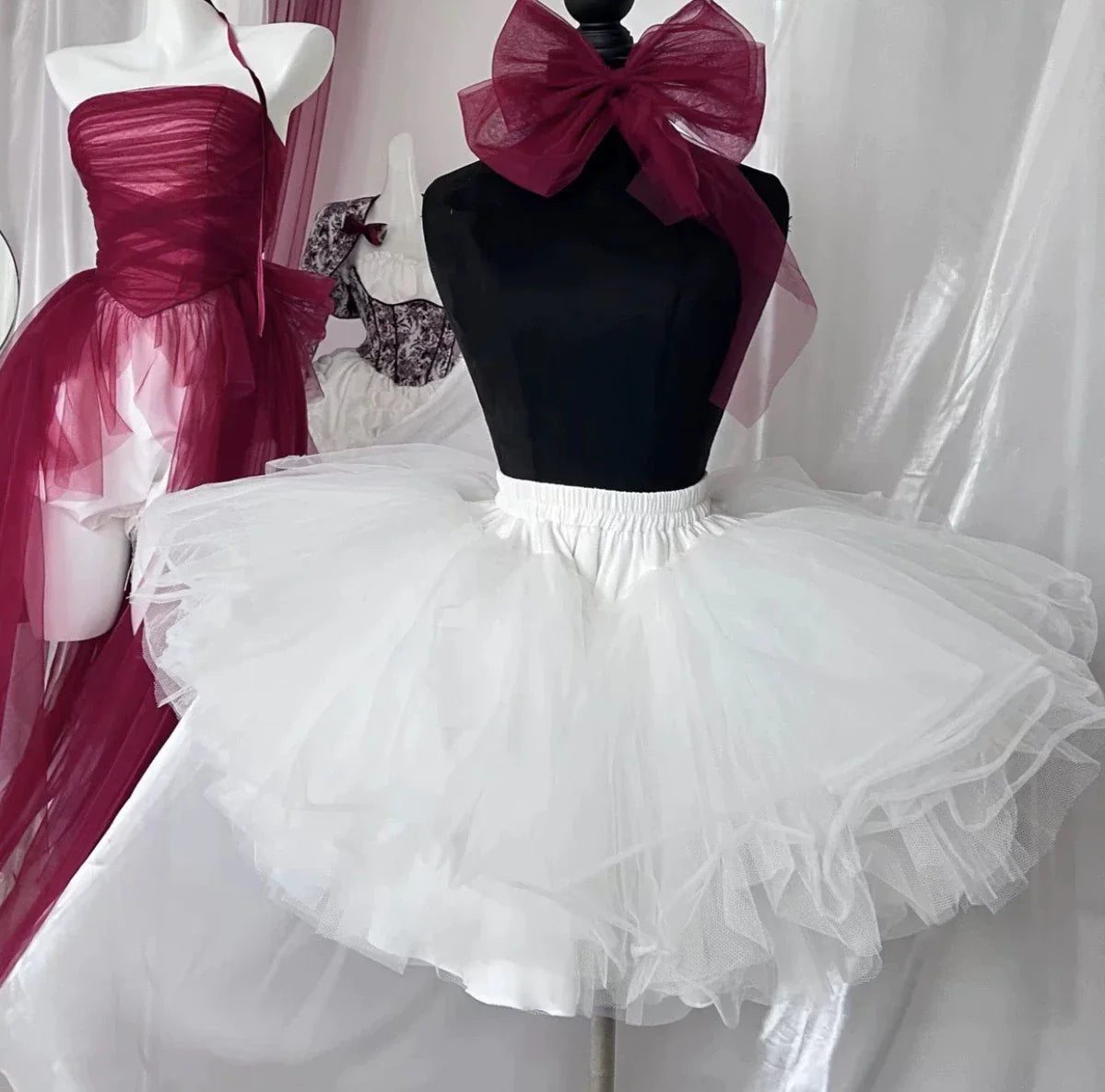 MQTIME - Birthday Little Dress Sweet Pink Women's Bubble Skirt Sense