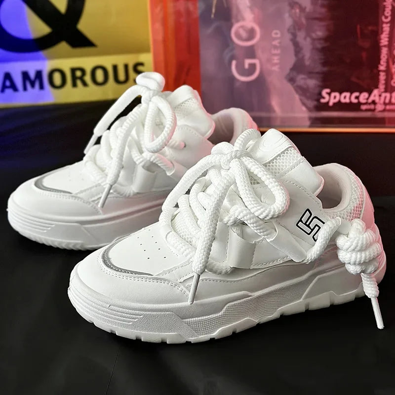 nvxiot - Men’s Vulcanized Sneakers Street Style Platform Walking Shoes for Men New Basketball Outdoor Running Casual Bread Shoes 2024