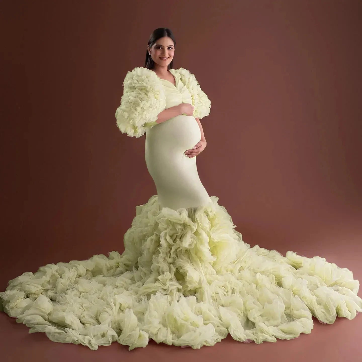 nvxiot - Mermaid Maternity Robe Photo Shoot Dress Baby Shower Women Dresses Maternity Gowns for Babyshower
