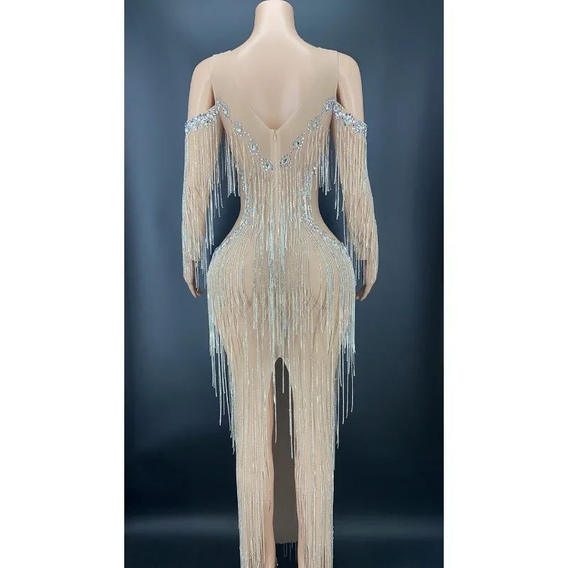 nvxiot - 2024 new arrivals blingbling diamond tassels maternity dresses pregnant women party plus size dresses for photo shoot
