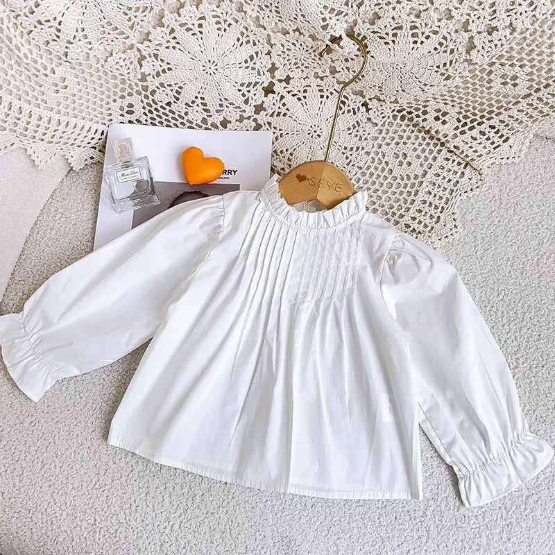 MQTIME - Autumn Girls Shirts Spring Long Sleeve Kids Blouse Fall Princess Tops Baby Girl Shirt 2 3 4 5 6 7 8Yrs