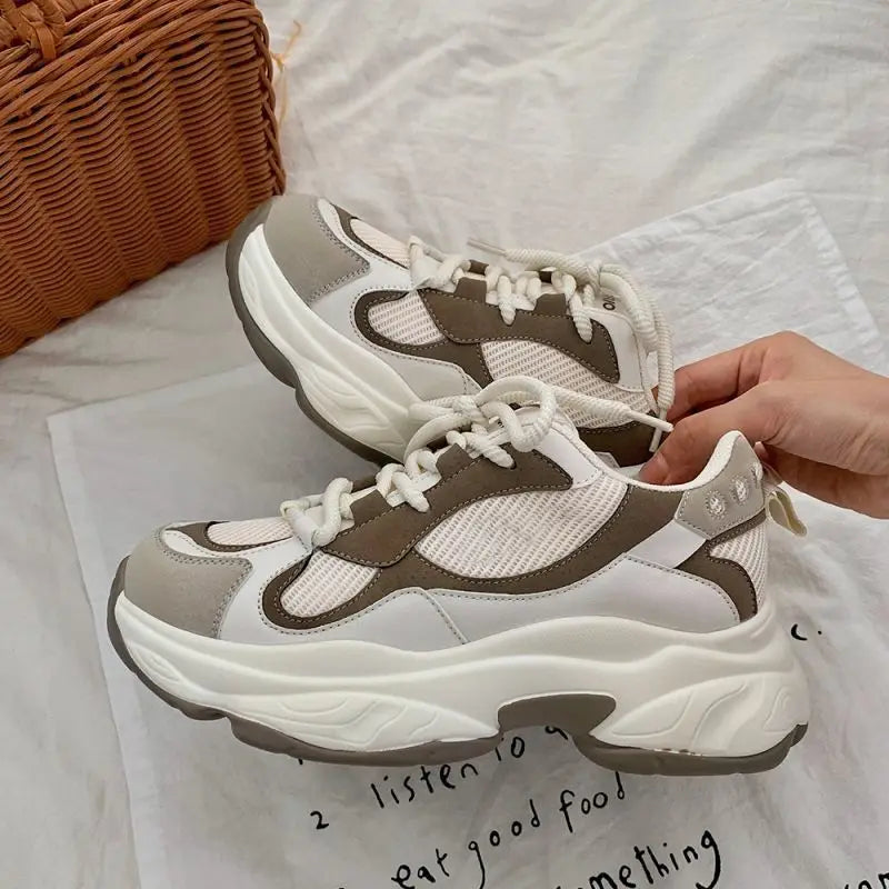 nvxiot Women's Running Shoes Platform Sneakers Sports Vintage Buffalo Flats Casual Vulcanize Harajuku Korean Tennis Female Footwear