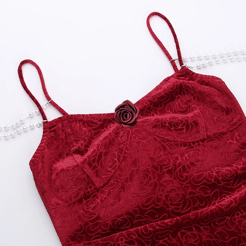 nvxiot New Retro Elegant Women Spaghetti Strap Sexy Prom Dress Strapless Bodycon Slim Red Dinner Party Long Dresses Female Summer