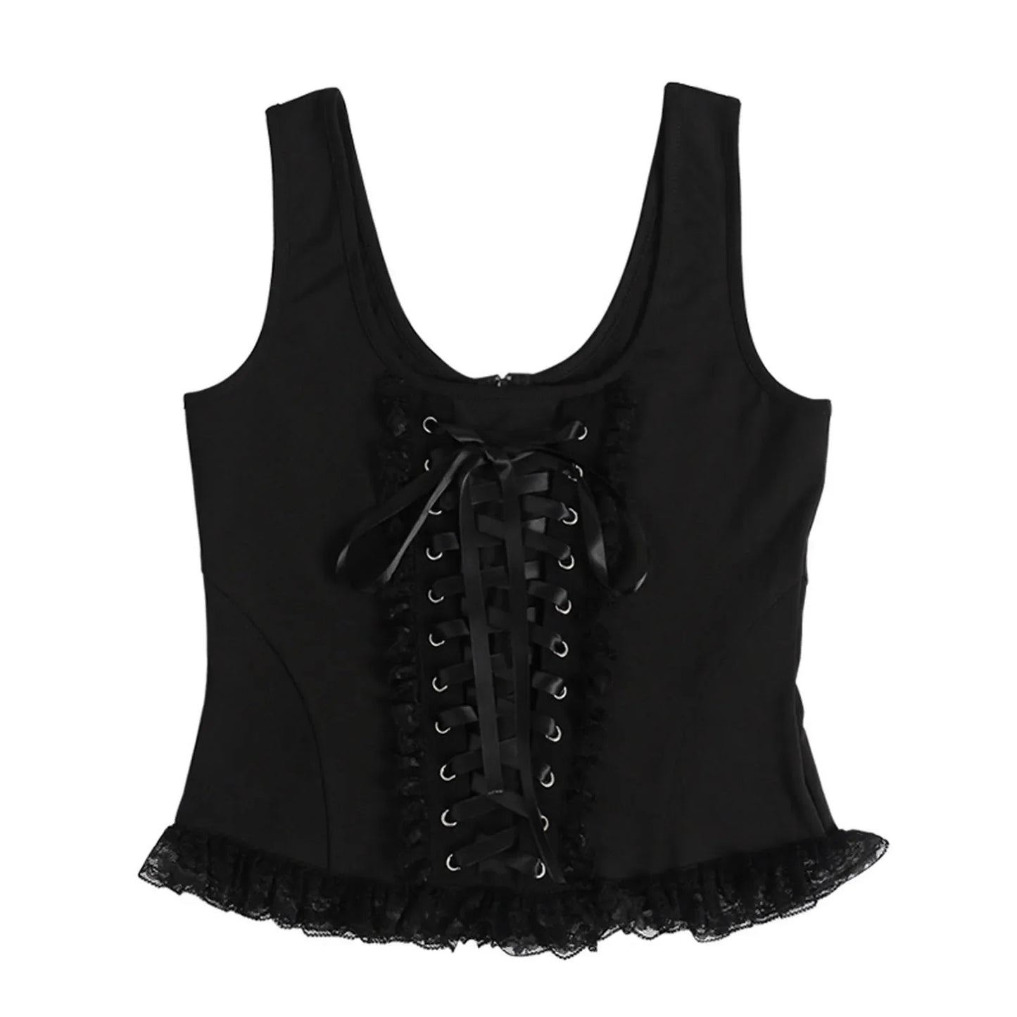 MQTIME - Halloween Gothic Women Crop Top Skeleton Printed Black Corset Tops Sexy Aesthetic Grunge Fairy Core 90s Camisole Clothes