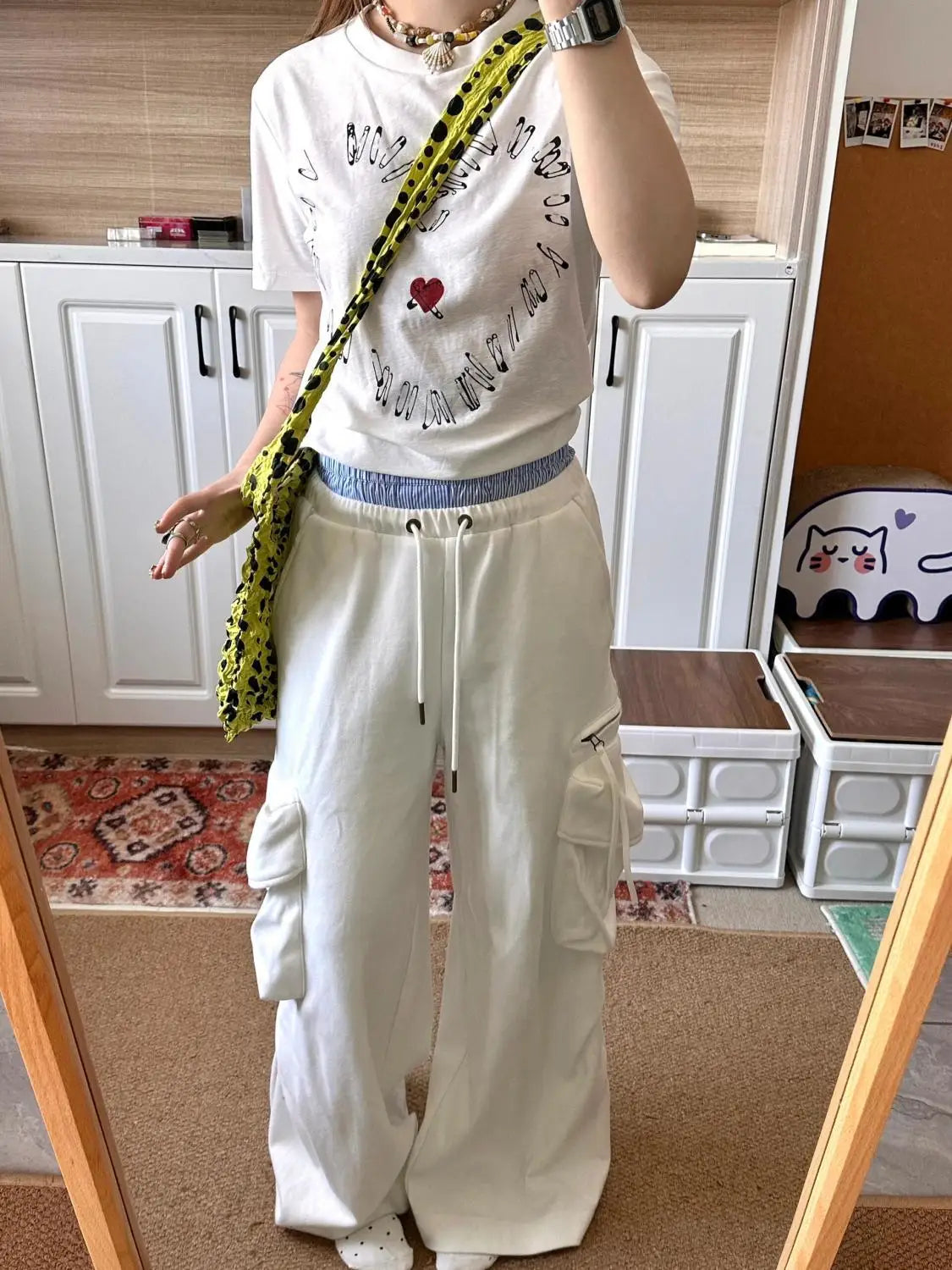 MQTIME - Loose Top Short Sleeve T-Shirt Cartoon Graphic Print TShirt harajuku fairycore 2000s y2k grunge korean clothing white cotton tee