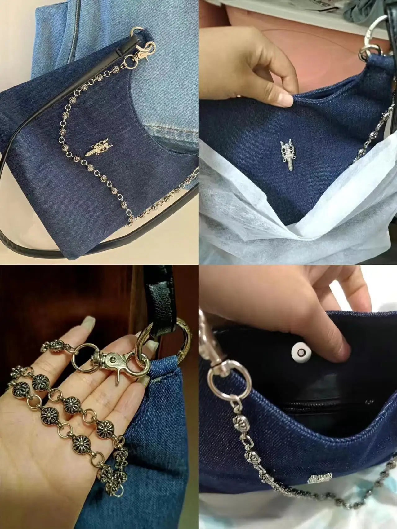 nvxiot - Vintage Y2k Handbags Women High Street Harajuku Casual Denim Shoulder Bag Female Harajuku Casual Crossbody Bag 2023 New