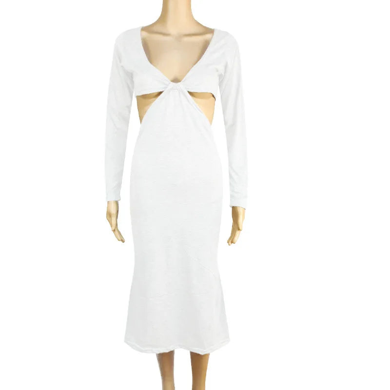 MQTIME - NEW Long Sleeve Bodycon Maternity Maxi Stretchy Dress Perfect For Baby Boy Shower Pregnancy Elastic Gown For Photo Shoots