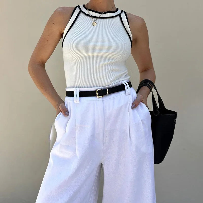 nvxiot - New Fashion Streetwear Women Pants Spring Autumn Women Elegant Solid Color Pants Female Straight Casual Wide Leg Trousers