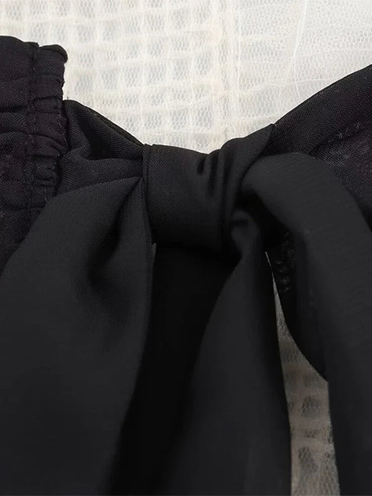 MQTIME - Knitted Mesh Lace Up Shirts Women Elegant Hollow Out Loose Lace Long Sleeve Jacket Coat Female Chic Casual O-Neck Coats Outwear