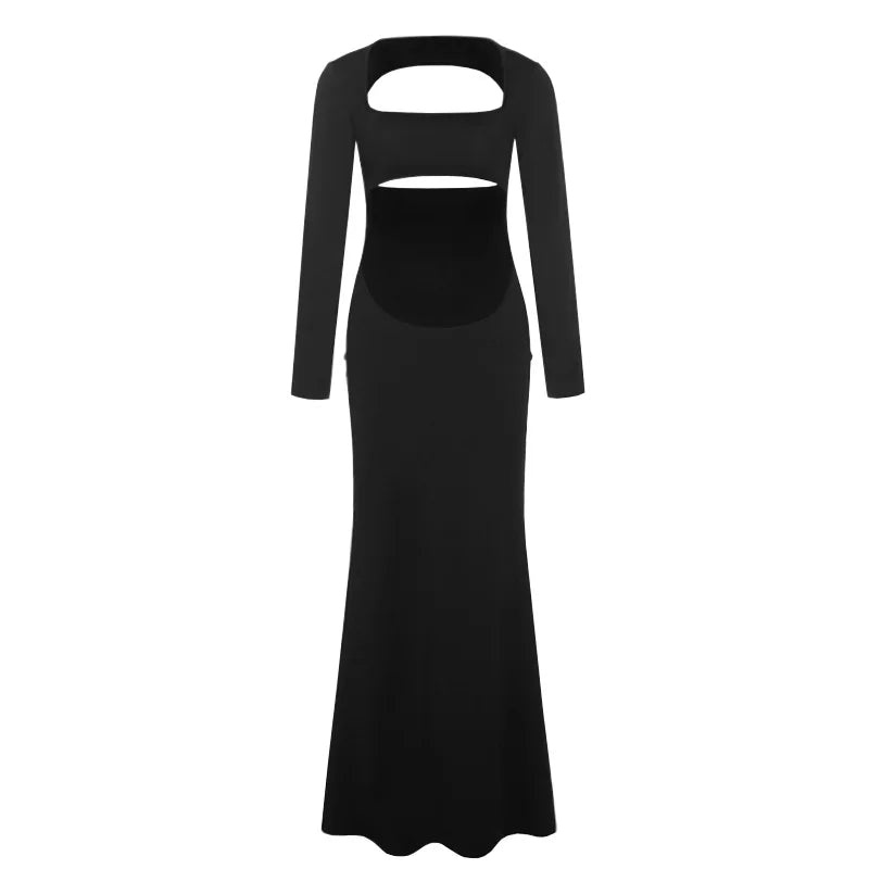 nvxiot - Maternity Dresses For Photoshoot Black Long Sleeve Backless Pregnancy Cut Out Maxi Gown Baby Shower Photography Pregnant Clothes
