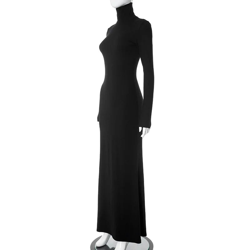 MQTIME - Maternity DressesStylish Maternity Dress for Baby Shower Elegant High Neck Long Sleeve Dress for Pregnancy Photoshoots