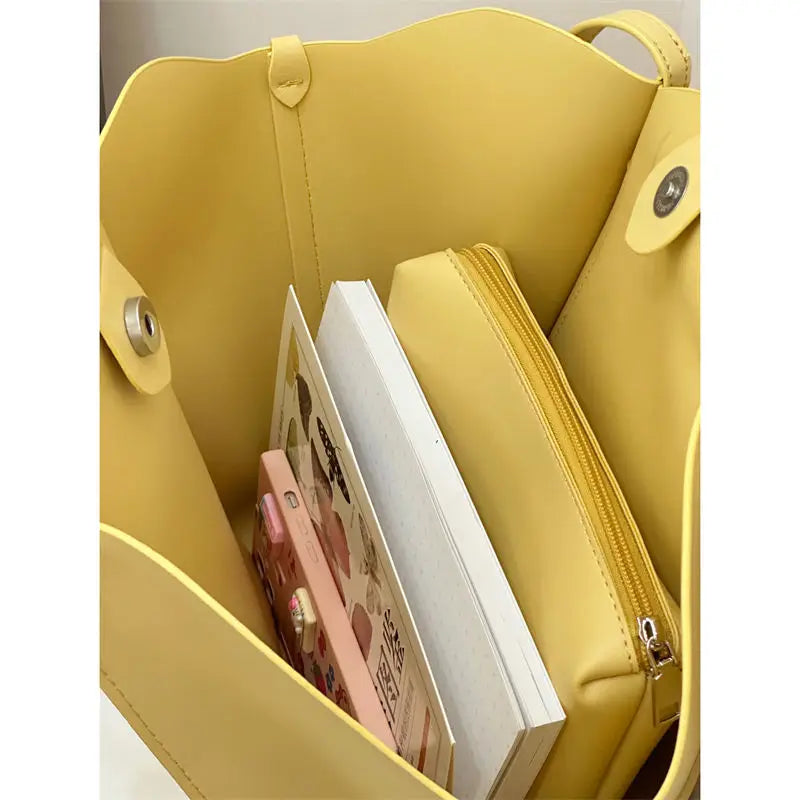 MQTIME - Harajuku Floral Tote Bag Women Summer Fairycore Aesthetic Yellow Handbags Ladies Large Capacity Vintage Handbag Y2k