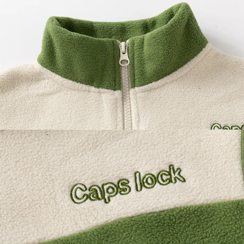MQTIME - Autumn 2024 Infant Baby Boy Outerwear Korean Letter Print Fleece Children Boy Jacket Turtleneck Spliced Long Sleeve Kid Boy Coat