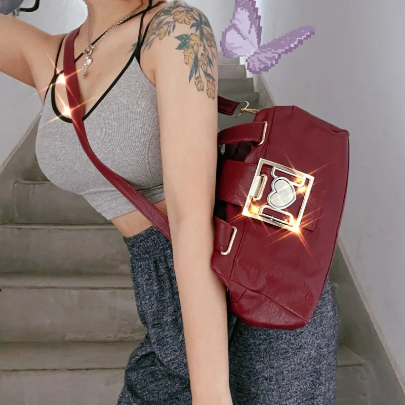 nvxiot - Y2k Vintage Women Shoulder Bag Original Designer Fashion Luxury Handbag Large Capacity Harajuku Casual Female Crossbody Bag