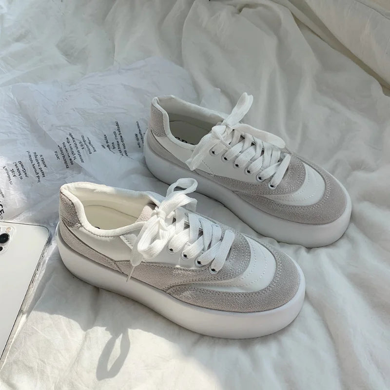 nvxiot - Women Platform Sneakers Canvas Shoe Casual Women Sport Shoes for Women Flat Lace-Up Adult Zapatillas Mujer Chaussure Femme
