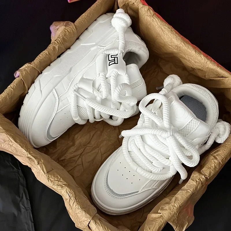nvxiot - Men’s Vulcanized Sneakers Street Style Platform Walking Shoes for Men New Basketball Outdoor Running Casual Bread Shoes 2024