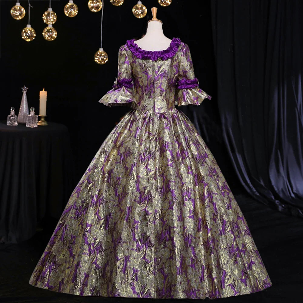 MQTIME - Elegant New Design Marie Court Evening Dresses High End Prom Birthday Masquerade Christmas Medieval Gowns Evening Dresses