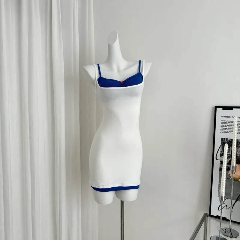 MQTIME - 2024 Summer New Sexy Slim Bodycon Dress Short Party Casual Y2k Mini Dress Chic Beach Sleeveless Korean Fashion Dress Woman