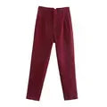 nvxiot - 2024 New Chic Fashion Woman Pants Office Wear Pants for Women Vintage High Waist Zipper Fly Female Ankle Trousers Mujer Gothic