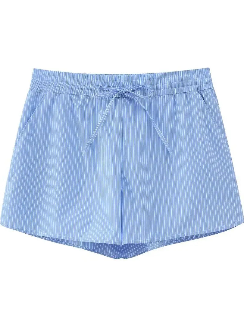 MQTIME - NEW Summer Women Solid Color Pockets Decoration Casual Vintage Sweet Loose Shorts