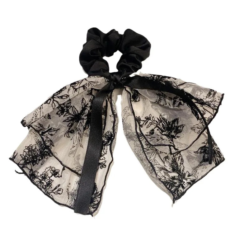 nvxiot Large Lace Bow Hair Clip Embroidered Bowknot Sweet Ribbon Hairpin Girl Headdress Top Clip Korea Hair Accessories