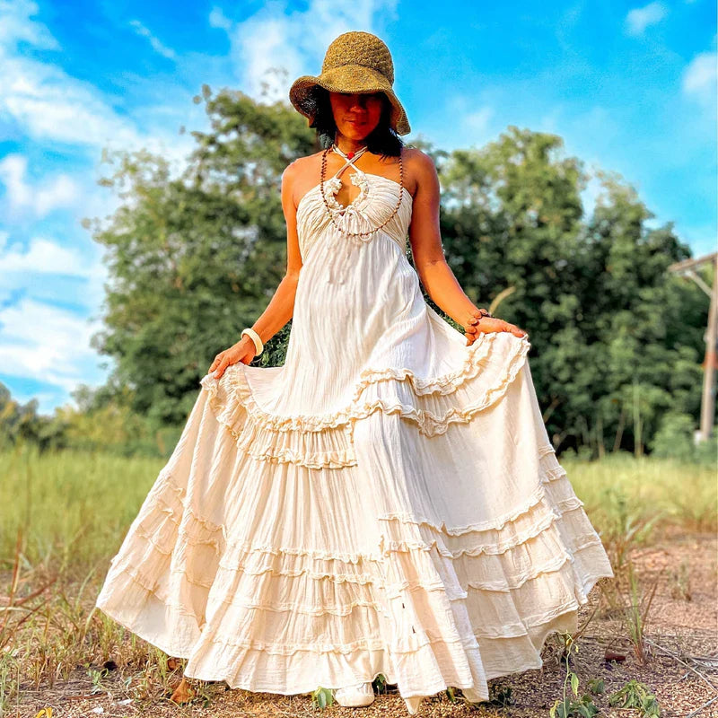 nvxiot - Maternity Photoshoot Dress Bohemian Maternity Dress for Summer Photoshoots - Linen V-Neck Casual Style