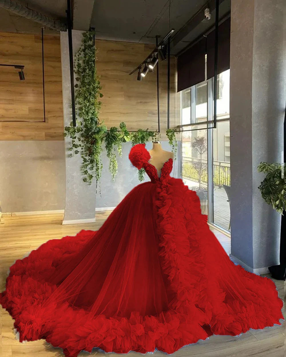 nvxiot - Ruffles Women Tulle Formal Party Gowns V Neck Long Evening Dresses 2024 Puffy Ball Gown Maternity Photo Dress