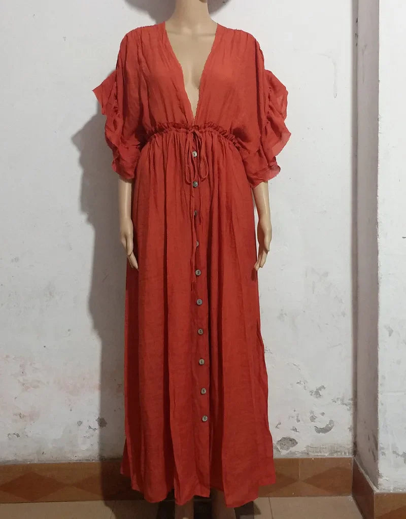 nvxiot - Maternity Bohemian Dresses for Photoshoot Pregnancy Photography White Cotton Casual For Wedding Guest Summer Party Maxi Gown