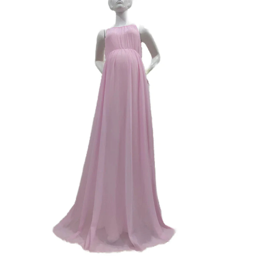 nvxiot - Cute Womens Maternity Photography Dresses Sexy Sleeveless Pregnancy Photo Shooting Dress For Pregnant Maxi Gown Baby Shower Prop