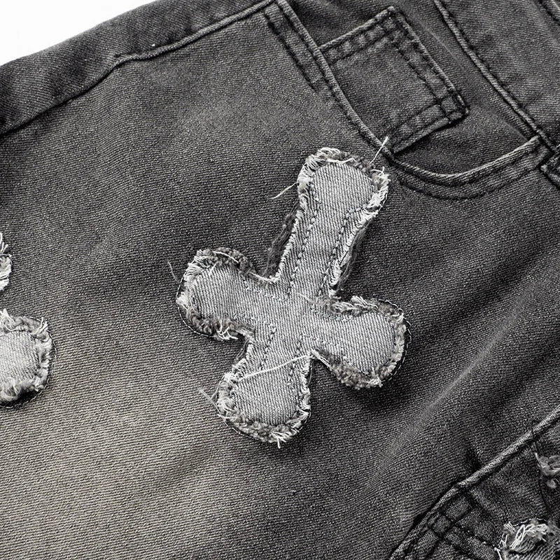 nvxiot - Tassel Cross Embroidery Denim Two Piece Set Women Summer Grommet Lace Up Halter Backless Tank Crop Tops + Mini Skirts Jeans Suit