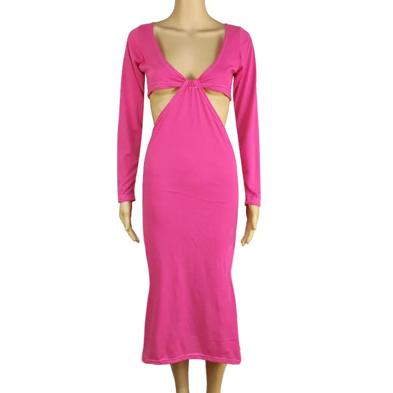 MQTIME - NEW Long Sleeve Bodycon Maternity Maxi Stretchy Dress Perfect For Baby Boy Shower Pregnancy Elastic Gown For Photo Shoots