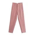 nvxiot - 2024 New Chic Fashion Woman Pants Office Wear Pants for Women Vintage High Waist Zipper Fly Female Ankle Trousers Mujer Gothic