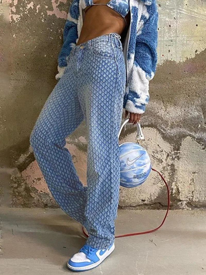 nvxiot - Fashion Spring Vintage Jeans Cargo Jean Casual Slim High Waist Streetwear Winter Woman Denim Pencil Pants Casual Bottom