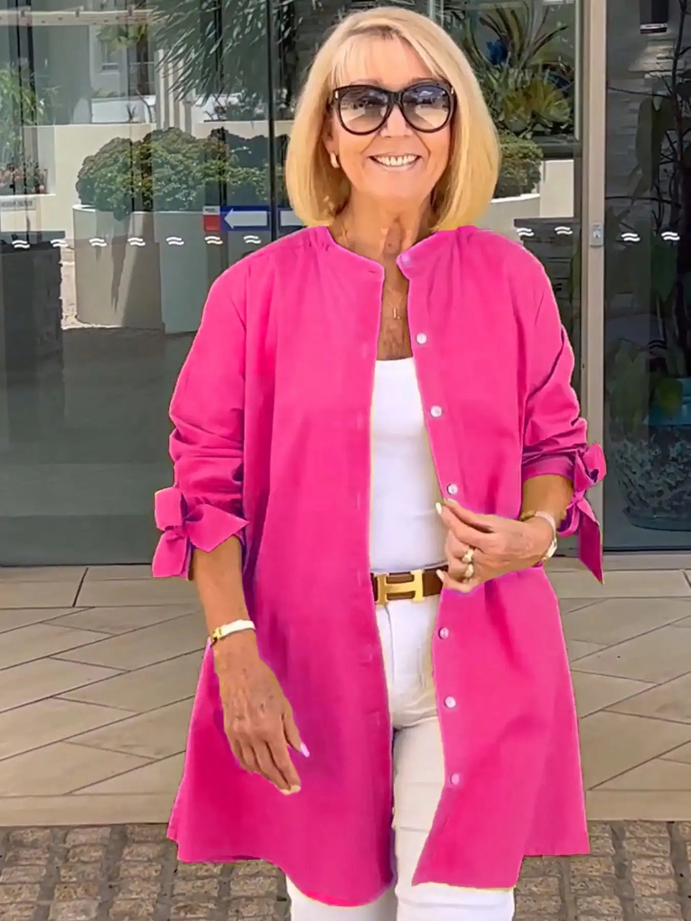 MQTIME - Shirt Jacket for Womens Button Down Shirts Cotton Long Sleeve Blouse Lapel Tops Cover Up Shirt Loose Shirt Jackets