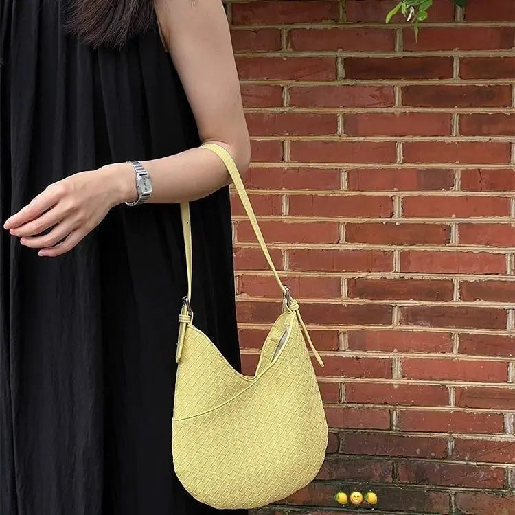 MQTIME - Harajuku Yellow Straw Bag Purse Women Hot Girls Weaving Chic Casual Shoulder Bags Ladies Holiday Beach Bag Handbag New