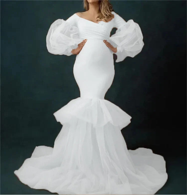 nvxiot - New Arrival Photoshoot Dress Pregnant Women Clothes Sexy Pregnancy Dresses Maternity for Photography