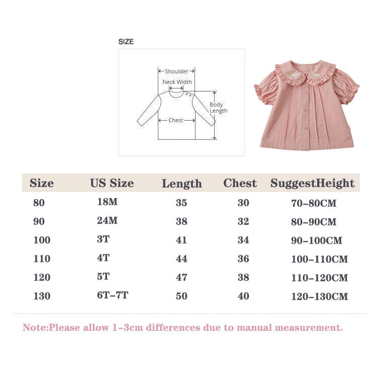 Summer Baby Girls Princess Dress Children Clothes Cotton Short Sleeve Blouse Top+Pants Suits Kids Party pastoral Floral skirt