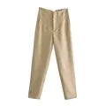 nvxiot - 2024 New Chic Fashion Woman Pants Office Wear Pants for Women Vintage High Waist Zipper Fly Female Ankle Trousers Mujer Gothic