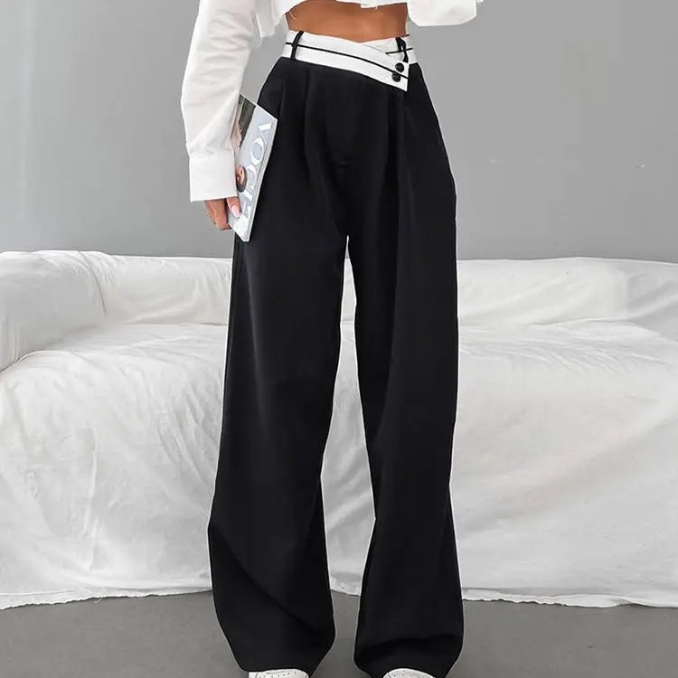 MQTIME - Summer Spring Women Wig Leg Oversized Harem Pants Trousers Streetwear High Waist Loose Fit Baggy Pants Cargo